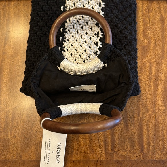 Laude women’s The Label Black and Cream Gabby Macrame Bag - Picture 9 of 10